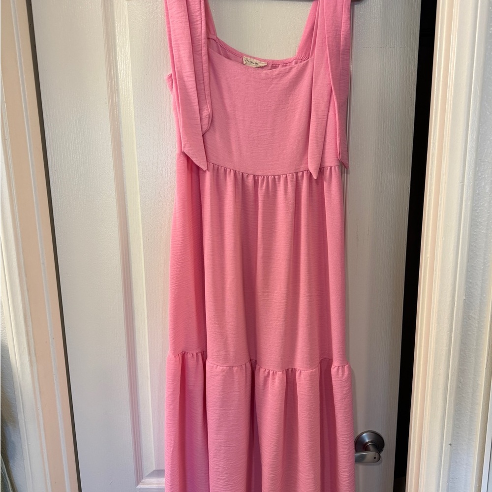 Pink Tiered Sleeveless Dress